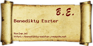 Benedikty Eszter névjegykártya